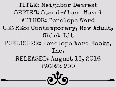 Neighbor Dearest by Penelope Ward | Review on www.bxtchesbeblogging.com